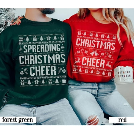 Couples Ugly Christmas Sweater, Adult Christmas Sweater, Funny Matching Couple Christmas Sweatshirt