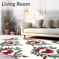 thumbnail image 2 of ODIKA 8'x10' Machine Washable Non-Slip Area Rug, Joyful Winter Wreath with Ribbon Bow Motifs High Traffic Rug, Green, 742257, 2 of 7