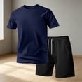 thumbnail image 7 of Zimjoy Men's 2 Pieces Athletic Set Breathable Mesh Short Sleeve T-Shirt & Shorts Lightweight Workout Gym Clothes for Running Navy S, 7 of 7