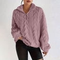 thumbnail image 2 of Womens Fuzzy Sweater Oversized 1/4 Zip Pullover Plush Sherpa Sweatshirts Long Sleeve Loose Casual Winter Tops (XL, Purple), 2 of 6
