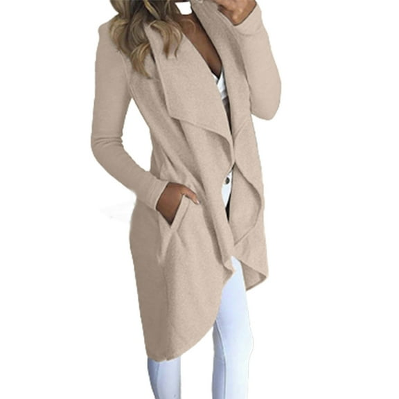 Lindreshi Trenchcoat Women's Winter Coats for Women 2023 TrendyWomen Casua Solidl Long Sleeve Bottons Loose Hoodless Outwear Tops
