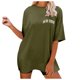 thumbnail image 2 of Fiudx Liquidación de Ofertas Flash Moda Mujer Casual Cuello Redondo Impresión Blusa Manga Corta Camiseta Verano Tops, 2 of 6
