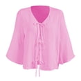 thumbnail image 1 of Blusa George para Mujer, Escote V con Amarres en Centro Delantero Rosa Talla M, 1 of 4
