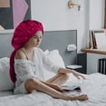 thumbnail image 4 of Conjunto de 3 piezas Bearachild gorro de dormir de satén Rosa rojo, 4 of 6