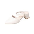 thumbnail image 2 of Wowcloth Women's French Style High Heel Slides - Comfortable Wide Width Pointed Toe Closed Toe with Block Heel in Solid Color for Casual Fashion Wear, 2 of 6