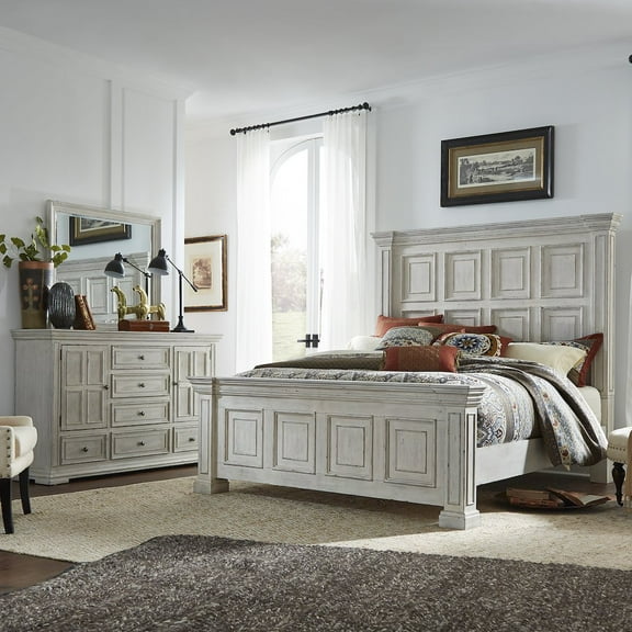 Liberty Furniture Industies, INC King California Panel Bed, Dresser & Mirror