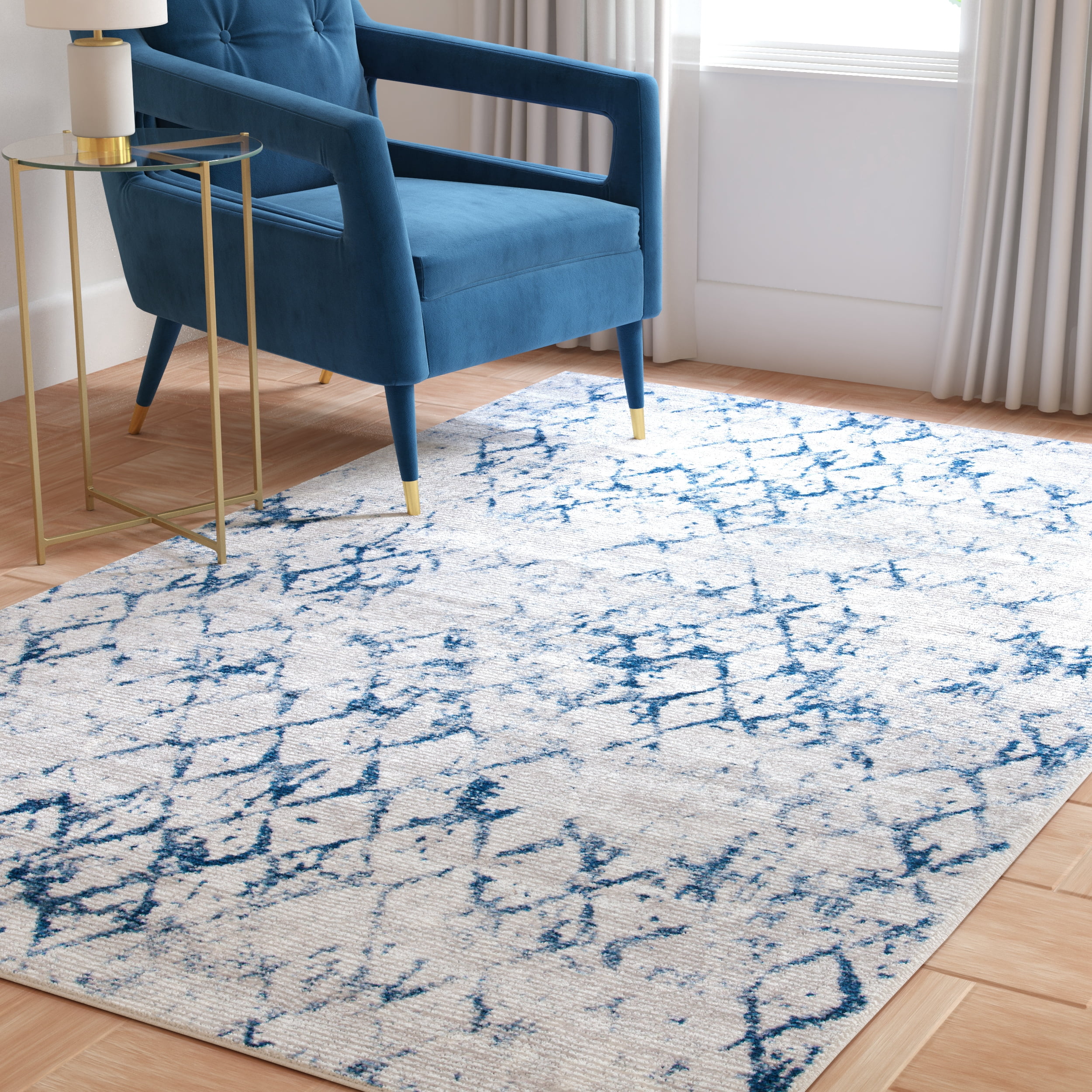 SAFAVIEH Amelia Roslyn Abstract Area Rug, Gray/Navy, 11' x 15'
