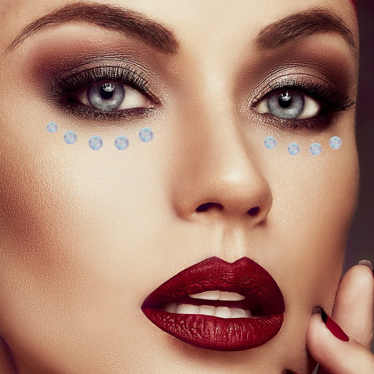 8 Sheets of Festival Face Gems Stick on Self Adhesive Face Jewels Stickers Face Diamonds Rhinestones