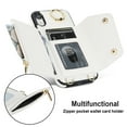 thumbnail image 5 of Allytechgroup Wallet Case for Apple iPhone XR, RFID Blocking Crossbody Shoulder Strap Hand Wrist Cards Holder Ring Stand Bumper Drop Protection Phone Case for Girls Women, White, 5 of 9