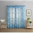thumbnail image 5 of The Pioneer Woman Boutique Light Filtering Sheer Curtain Panel Pair, Set of 2, Floral Blue, 40"W x 84"L, 5 of 7