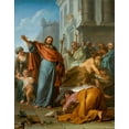 thumbnail image 2 of Coypel, Noel Nicolas 12x14 White Modern Wood Framed Museum Art Print Titled - The Miracles of Saint James the Greater, 2 of 4