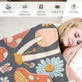 thumbnail image 3 of Nawypu Cute Mushroom Blanket Retro Floral Soft Warm Throw Blankets Lightweight Cozy 70s Shrooms Funky Groovy Aesthetics Boho Flowers Women for Living Room Bed Couch Decor, 3 of 6