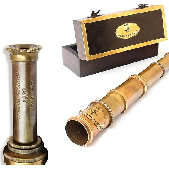 Marine Dollond London 1920 Telescope Brass Maritime Vintage Navy Instrument Tool