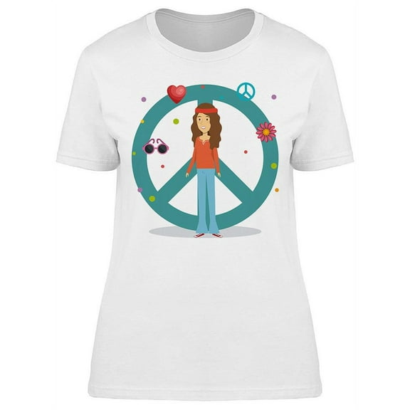 Hippie Style Woman T-Shirt Women -Image by Shutterstock, Female 3X-Large