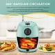 thumbnail image 2 of Elite Gourmet EAF0201BLX - Freidora eléctrica de aire caliente con ahorro de espacio, sin aceite, temporizador y controles de temperatura, 1000 W, 2.1 cuartos de galón, menta, 2 of 5