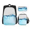 thumbnail image 1 of Easygdp Crystal Clear Water Splash Mochila para Niños y Niñas con Set de Caja de Almuerzo y Estuche para Lápices 3 en 1, Mochila Escolar Estampada para Adolescentes, 1 of 7