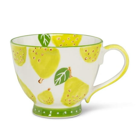 

Abbott Collection AB-27-CHINTZ-PEAR 4 in. Pear Handled Cup Ivory & Green - Large