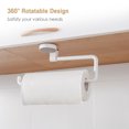 thumbnail image 3 of Irfora Soporte de toallas de papel montado en la pared Adhesivo fuerte Organizador giratorio multifuncional para cocina Baño Sala de estar Oficina Irfora Estante de almacenamiento, 3 of 7