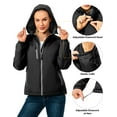 thumbnail image 3 of Little Donkey Andy Womens Warm Recycle Insulated Jacket Hooded Lightweight Windproof Winter Coat Hiking Travel Black L, 3 of 6
