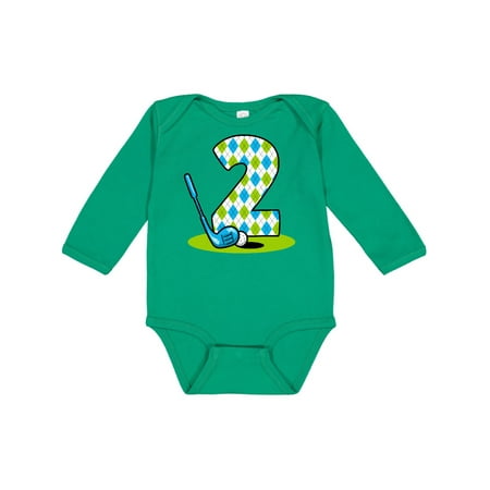 

Inktastic Argyle Golf 2nd Birthday Gift Baby Boy Long Sleeve Bodysuit