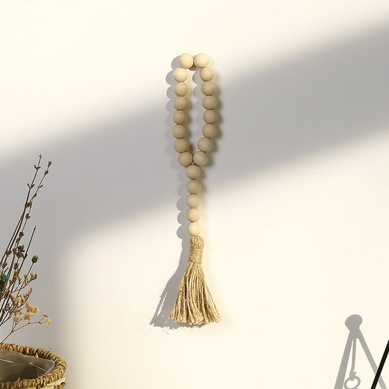 Wood Beads Garland with Tassels 5 Styles Beads Rustic Natural