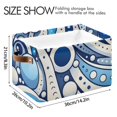thumbnail image 4 of Blue White Partern Storage Bins Baskets With Handles Storage Box Clothes Organizer Organization Toys, 4 of 7