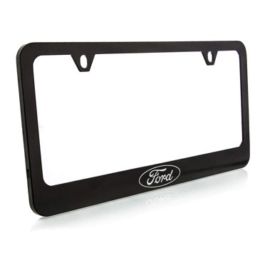 KA Depot Slim Stainless Steel Matte White License Plate Frame – 2 Hole, Lightweight, Rear Mount, Ford Fit