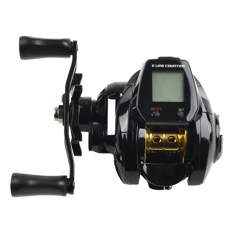 baitcasting reel with line out alarm clickert Digital Baitcasting Fishing Reel with Line Counter Depth Position Alarm  7.2:1 Gear Ratio 7+1BB Magnetic Brake System USB Rechargeable for Left  Right