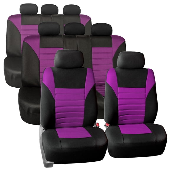 FH Group Universal Fit Car Seat Covers for Auto SUV 3D Mesh Purple - 3Row 8 Seaters