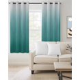 thumbnail image 2 of Teal Green Ombre Blackout Curtains, Light Blocking Print Window Curtains, Contemporary Gradient Abstract Art Thermal Insulated Window Drapes for Living Room Kitchen Cafe 2 Panels, 84"W x 84"L, 2 of 9
