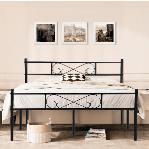cama plegable de matrimonial queen metal cama de metal con soporte de listones metalicosnegro 197cm furniturer ahorro de espacio