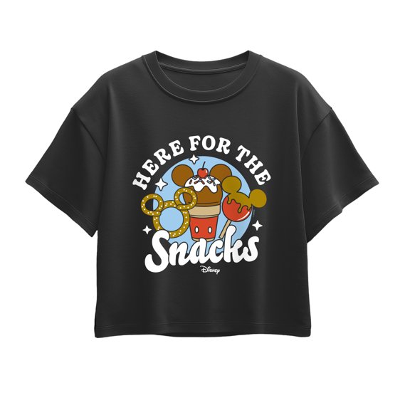 Disney - Mickey Here For The Snacks - Youth Girls Boxy T-Shirt