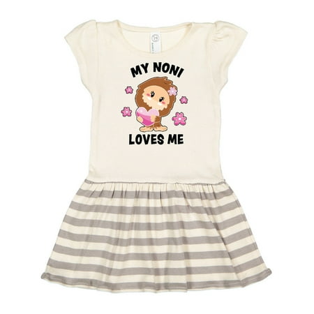 

Inktastic My Noni Loves Me with Bigfoot Gift Toddler Girl Dress