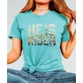 thumbnail image 3 of He Is Risen Christian Shirt for Women - Easter Faith Graphic Tee Seafoam Shirt Adult X-Large, 3 of 7