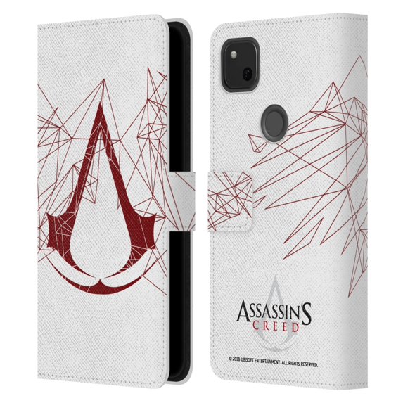 Head Case Designs Officially Licensed Assassin's Creed Logo Geometric Leather Book Wallet Case Cover Compatible with Google Pixel 4a