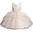 thumbnail image 3 of Vestido de niña de flores de princesa hinchado vestido de tul dama de honor boda fiesta de cumpleaños desfile maxi vestido de fiesta, 3 of 5
