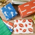 thumbnail image 3 of 12 hojas de papel para envolver fútbol, ​​4 estilos, rollo de papel para envolver regalos de rugby, balón deportivo, papel para manualidades, papel para arte, plegado plano., 3 of 9