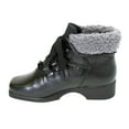 thumbnail image 3 of PEERAGE Hazel Women Extra Wide Width Lace Up Leather Bootie BLACK 12, 3 of 7