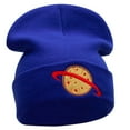 thumbnail image 4 of Planet Pizza Embroidered 12 Inch Long Knitted Beanie - Royal OSFM, 4 of 5
