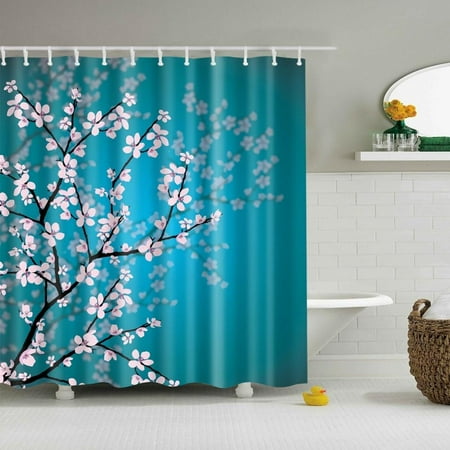 Walfront Shower Curtain With Ocean Scene Walfront Shower Curtain With Ocean Scene Seashell Conch Starfish