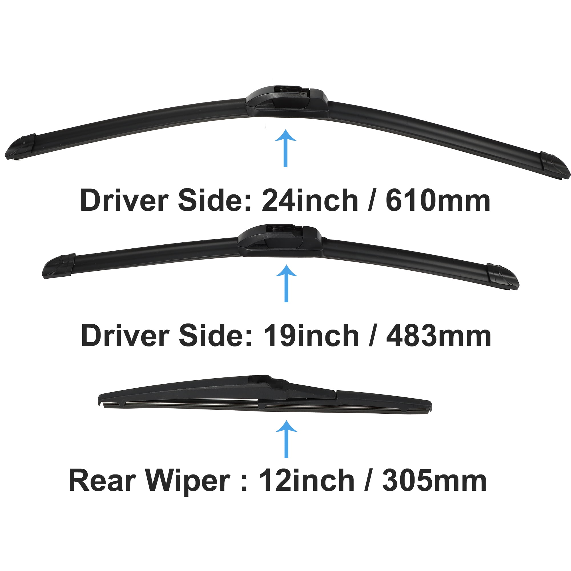 Unique Bargains Front Rear Windshield Wiper Blade Set for Dodge Journey 2010-2018