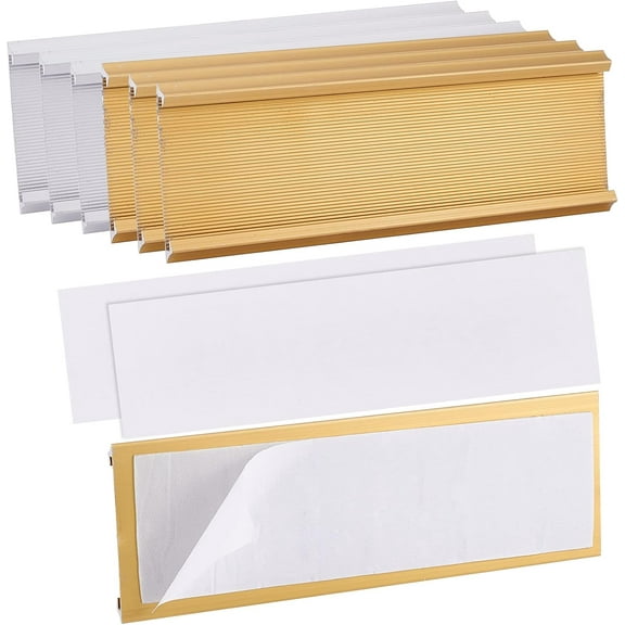 6 Sets Aluminum Name Plate Holder 6mm Thick Office Door Name Plate Holder Adhesive Wall Mount Sign Holder