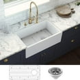 thumbnail image 4 of Ruvati 30-inch Fireclay Offset Drain Kitchen Sink Single Bowl WhiteRight Drain, 4 of 9