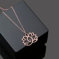 thumbnail image 2 of Lucky Lotus Pendant Necklace Women's Stainless Steel Yoga Necklace, 2 of 2