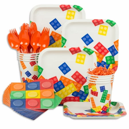 Lego Look Block Party  Birthday  Standard Tableware Kit  