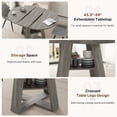 thumbnail image 3 of Hawsaiy Extendable Round to Oval Dining Table Set for 4–6, Space-Saving Wooden Table with Hidden Storage, Expandable Dining Table with Upholstered Chairs(Gray Table+4 Dark Gray Chairs), 3 of 10