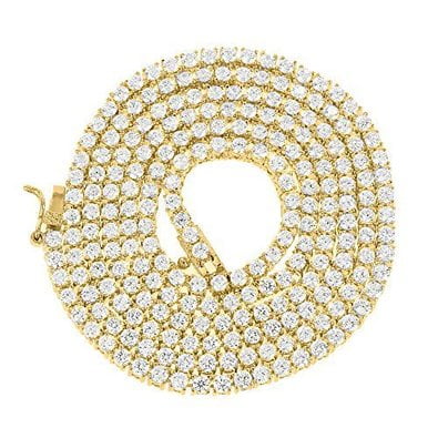 2 Tone Tennis Chain For Men With 14k Yellow Gold Finish Unique For Sale