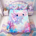 thumbnail image 5 of Manfei Ocean Axolotl Queen Sheets,Colorful Amphibian Queen Sheet Sets,4pcs,1 Flat Sheet,1 Fitted Sheet and 2 Pillowcases, 5 of 6