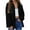 Black, variant on Women's Solid Color Casual Coat Without Hood Featuring Long Sleeves And Pockets​​