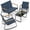 Blue, variant on Noelse Patio Furniture Set, 4 Piece Textilene Conversation Set with 2 Rocking Chairs and Coffee Table, Perfect for Lawn, Garden, Poolside, Black